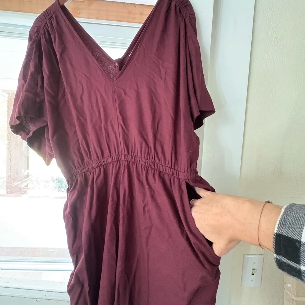 Old Navy Burgundy Jumpsuit - Picture 2 of 3